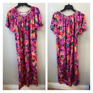 Vandemere vintage Floral multicolor Short Sleeve Grandma Core Cottage Core mumu